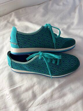 Sperry Paul Sperry Tidal Trainer Women's Blue Teal Geometric Pattern Sneakers